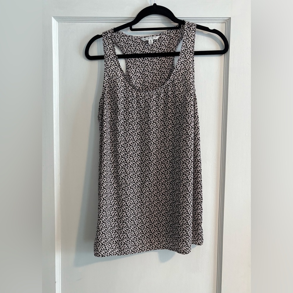 Women's CAbi Black and Gray Patterned Tank Top Size Small